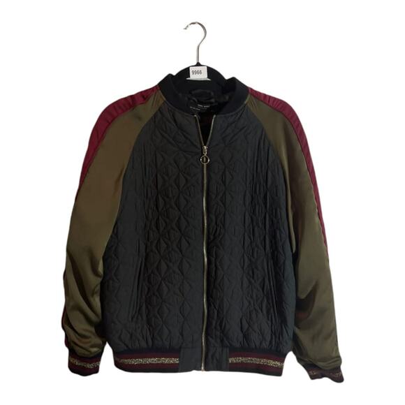 ZARA Bomber Jacket Tiger Embroidered Jacquard Animal Zip Oriental Blogger Sz S - Picture 1 of 7